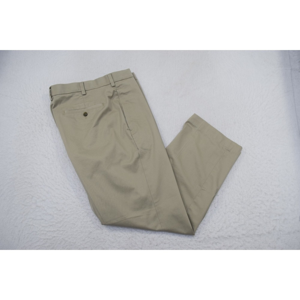 Brooks Brothers Clark Lightweight Advantage Chino Beige Flat Mens Size 38* x 27*